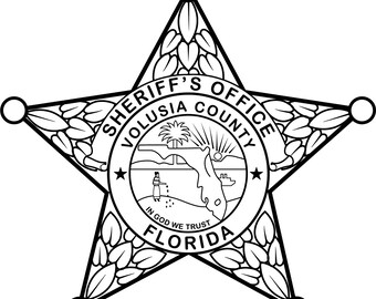 Volusia County Sheriff Badge Vector File, Laser Cut File