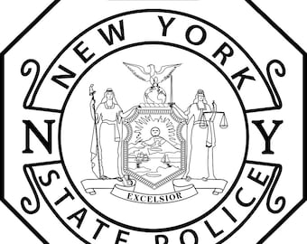 New York State Police Badge Vector, Laser Cut File