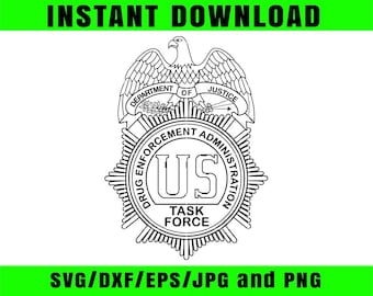 DEA Badge Vector Art, Task Force Officer Design (svg, Png, Dxf) - Etsy
