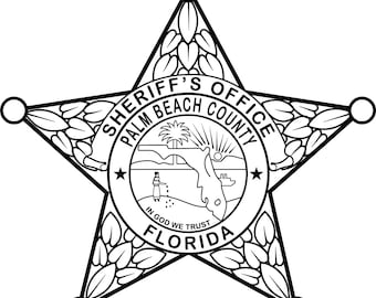 Palm Beach County Sheriff Badge Vector File (SVG, Laser) - Etsy