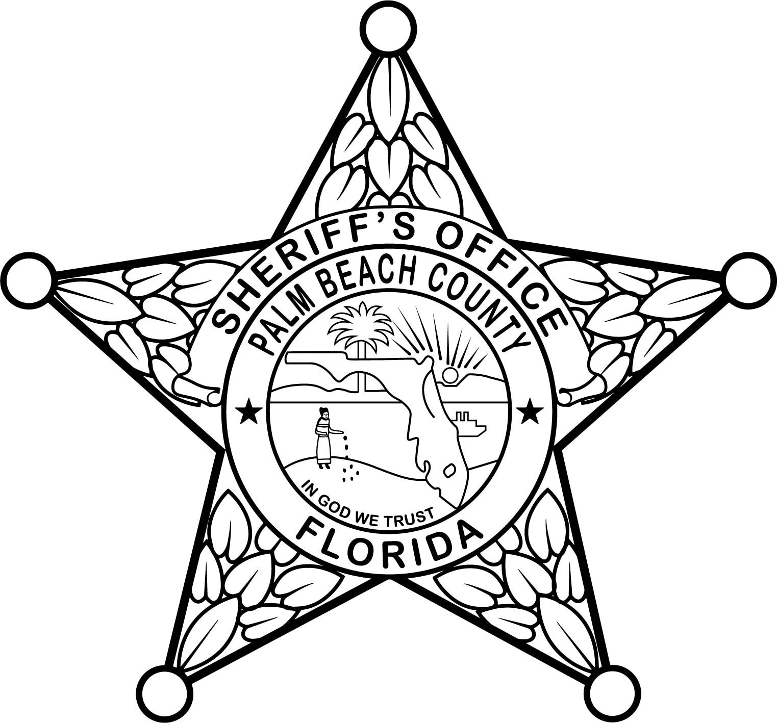 Palm Beach County Sheriff Badge Vector File (SVG, Laser) - Etsy