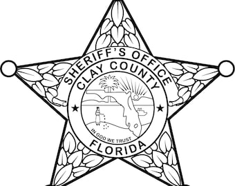 Florida Sheriff Badge Clay County Vector File (SVG)