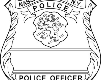 Nassau County NY Police Officer Badge Patch Vector (Cut File)