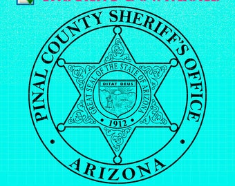 Pinal County Sheriff Badge, Vector SVG DXF PNG, Laser Cut File (Digital Download)
