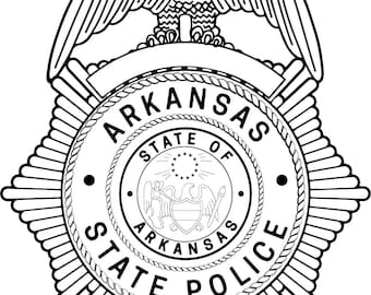 Arkansas State Police Badge Svg Bundle, AR State Police Insignia Vector ...
