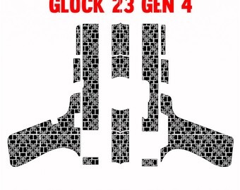 Glock 23 gen 4 modèle 8 Conception de gravure laser, fichiers laser cnc, vecteur, fichier de coupe svg, découpe laser, cricut, dxf, fichiers vectoriels pour la découpe