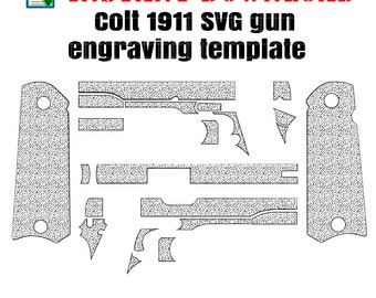 Modello di incisione Colt 1911 SVG 1 per incisione laser, taglio cnc, router cnc