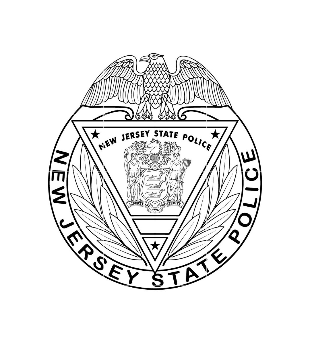 New Jersey State Police Badge Svg Vector File Without Number, Cnc