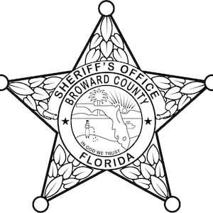 Badge du shérif de Floride Broward County Patch vectoriel, fichier vectoriel, gravure laser, fibre optique, laser, gravure, fichier découpé, contours, ligne artistique
