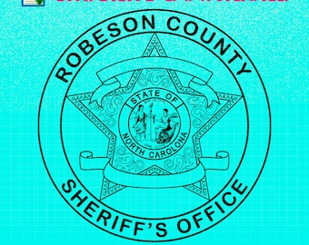 Robeson County Sheriff Badge Vector, NC (svg, dxf, png Digital File)