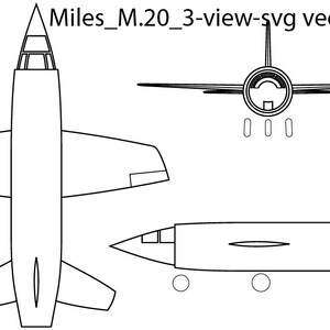 Vue Miles M 52 3, contours, dessin au trait, laser, hélicoptère, jet, chasseur, écusson, découpe laser, gravure