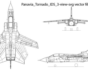 Panavia Tornado IDS 3 View SVG Vector File, Laser Cut (Digital Download)