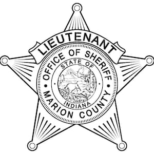 Luitenant van Marion County Sheriff Badge vector SVG, DXF, CNC-bestand, Laser Cut, Lasergravure bestand, Cricut Cut bestand staat Indiana