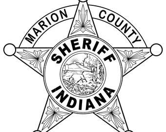 Marion County Indiana Sheriff Badge Vector, SVG CNC Laser Cut File (Digital Download)