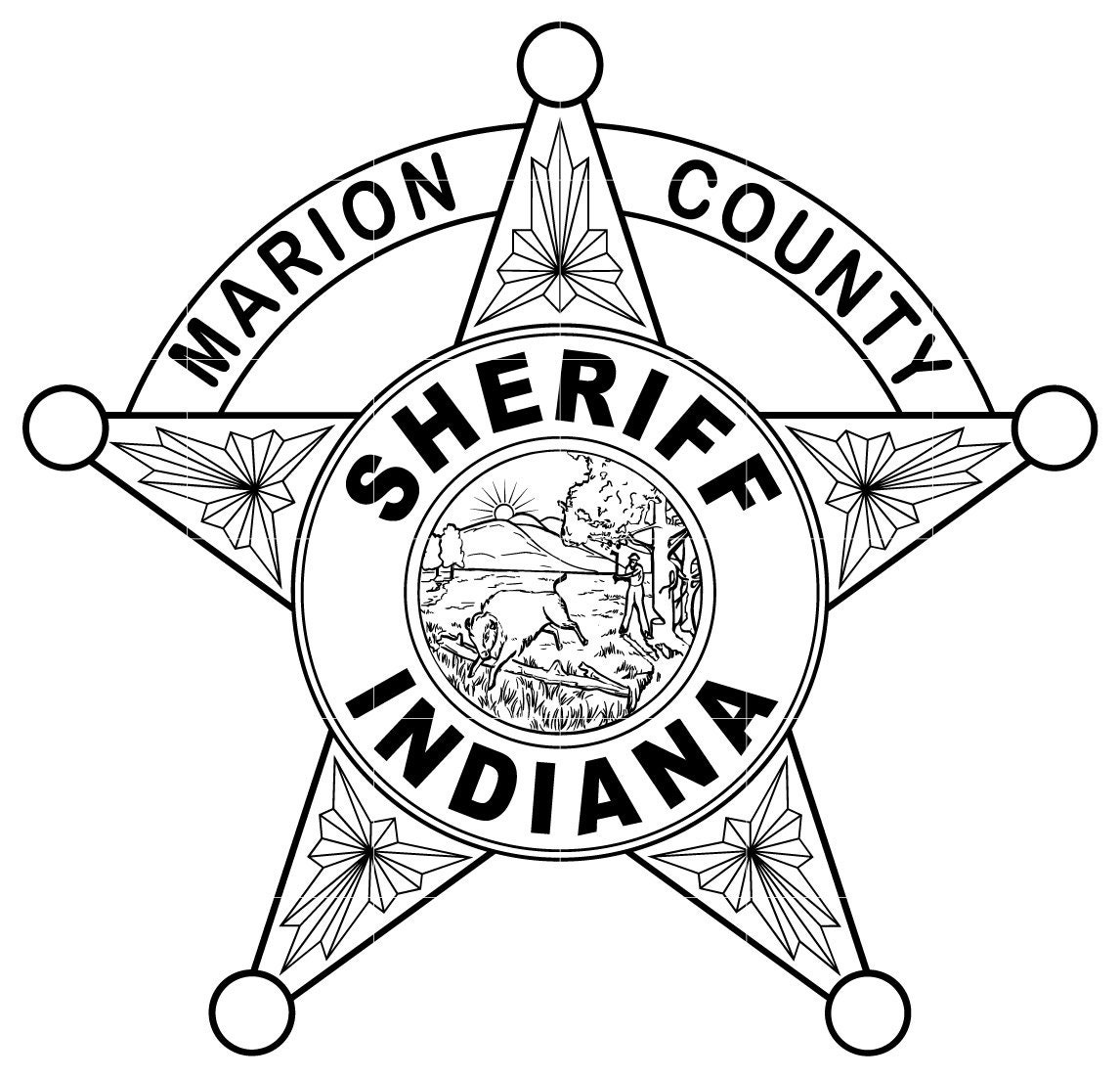 Marion County Indiana Sheriff Badge Vector SVG CNC Cut, Cricut Svg