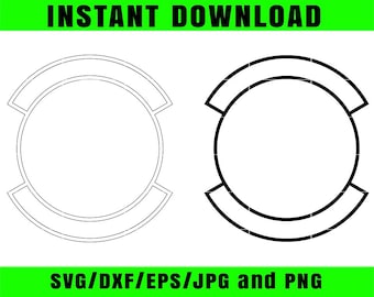 Blank Army Insignia, Emblem, Template, vector svg, eps, outlined and filled 2 styles