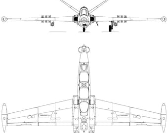 Fouga CM 170 Magister Vector File, Laser Cut, Engraving, Art Line