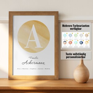 Personalized Family Poster – Circle with Family Name, Letter & First Names | Personalized Gift for Families | Moving-in Gift | Family Name