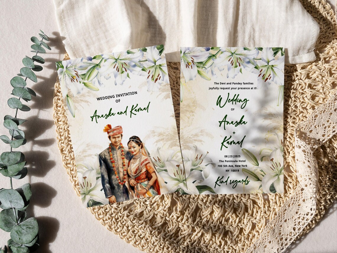 Nepali Wedding Template Nepali Wedding Invitation Hindu Etsy