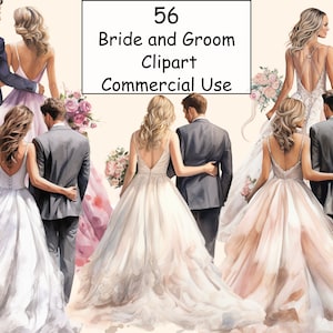56 Braut und Bräutigam zurück Clipart, Hochzeit Tag Clipart PNG, Hochzeit Clipart, gerade verheiratet Clipart, Braut und Bräutigam Png, digitale PNG