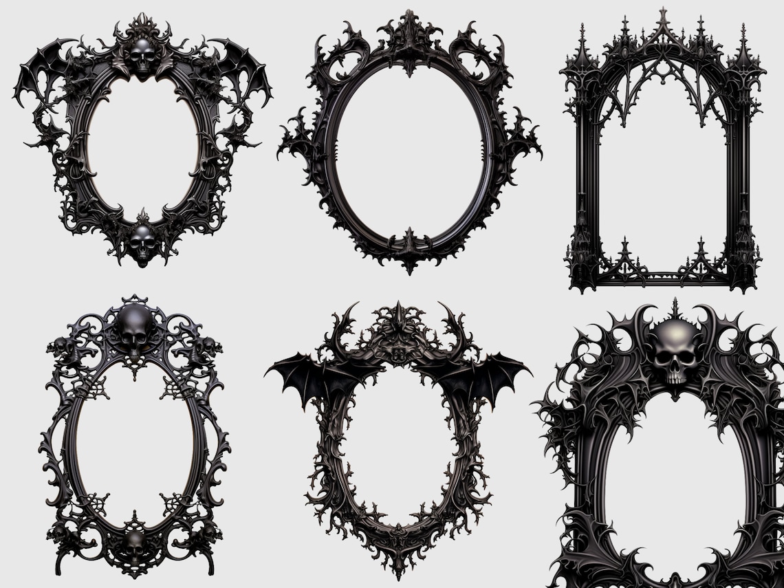 40 Gothic Frames Clipart Baroque Dark Clip Art High Quality Etsy