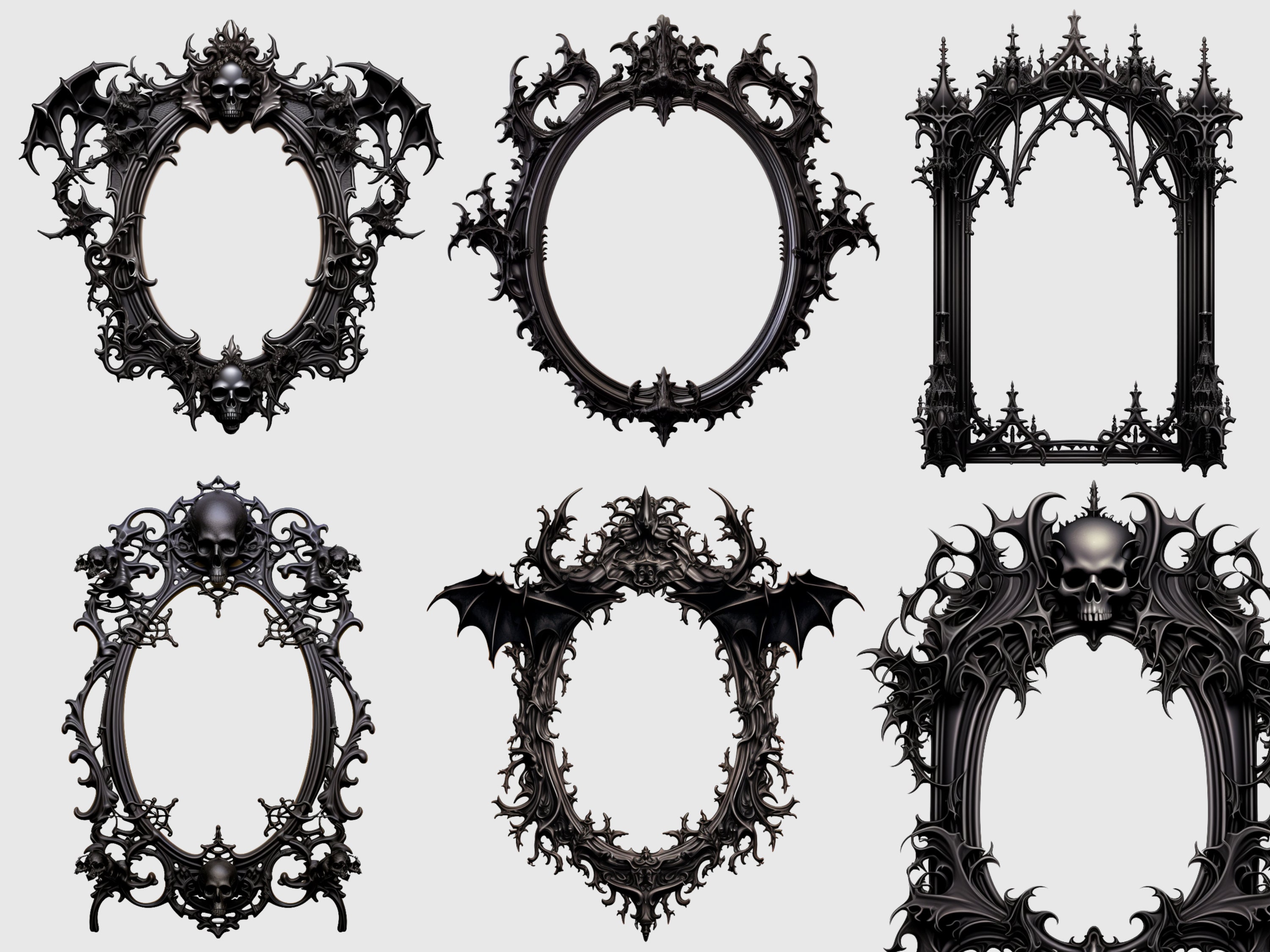 40 Gothic Frames Clipart Baroque Dark Clip Art High Quality Etsy