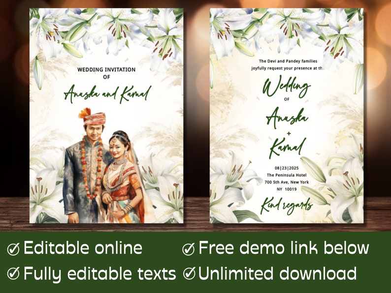 Nepali Wedding Template Nepali Wedding Invitation Hindu Etsy