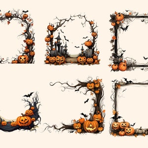 57 Halloween Frames Clipart, Baroque Dark Clip Art, Gothic Bundle, High ...