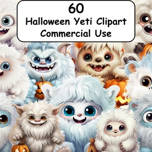 60 BabyYeti Clipart, Aquarell Yeti Clipart, niedliches Monster PNG, Aquarell Yeti, transparente Grafiken, kostenlose kommerzielle Nutzung