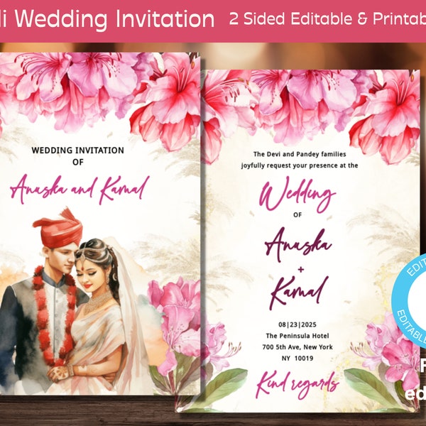 Nepali Wedding Invitation Etsy