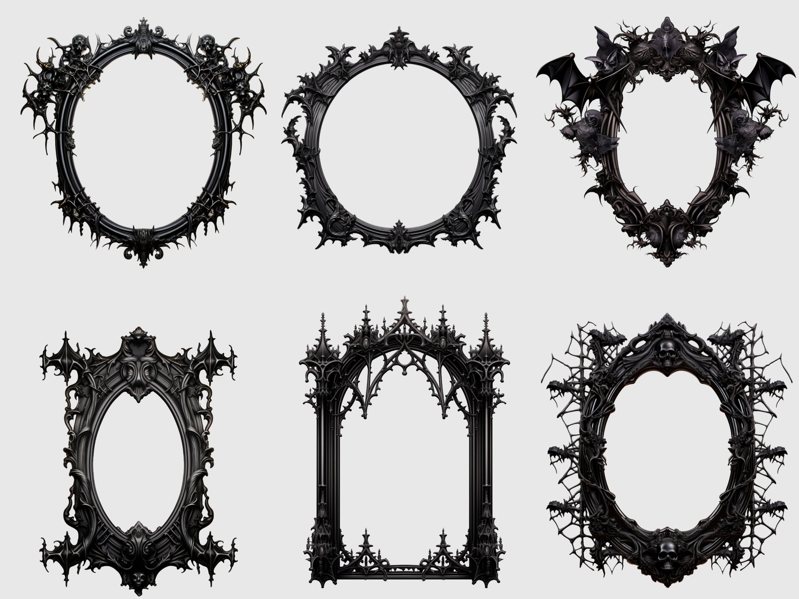 40 Gothic Frames Clipart Baroque Dark Clip Art High Quality Etsy