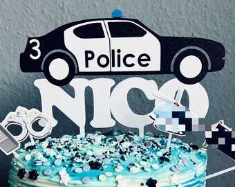 Cake Topper Polizeiauto mit Namen und Alter