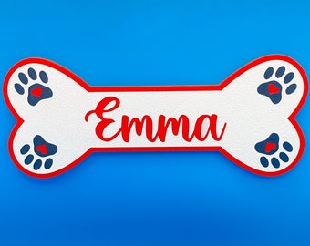 Hundeknochen mit Namen - Namensschild Hundehütte personalisiert