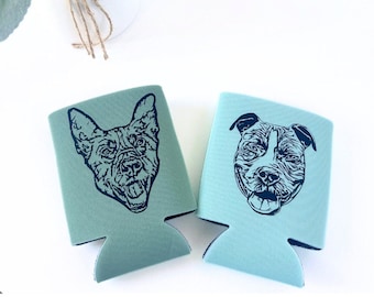 Enfriador de latas con retrato de mascota personalizado: funda protectora personalizada para perros o gatos