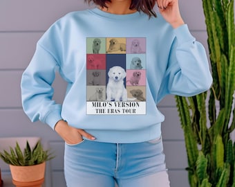 Custom Eras Tour Sweatshirt + Custom Text- Personalized Dog Crewneck- In my Eras shirt- Cat Mom shirt- Dog mom shirt