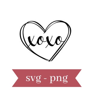 Heart XOXO Digital Files- SVG- PNG