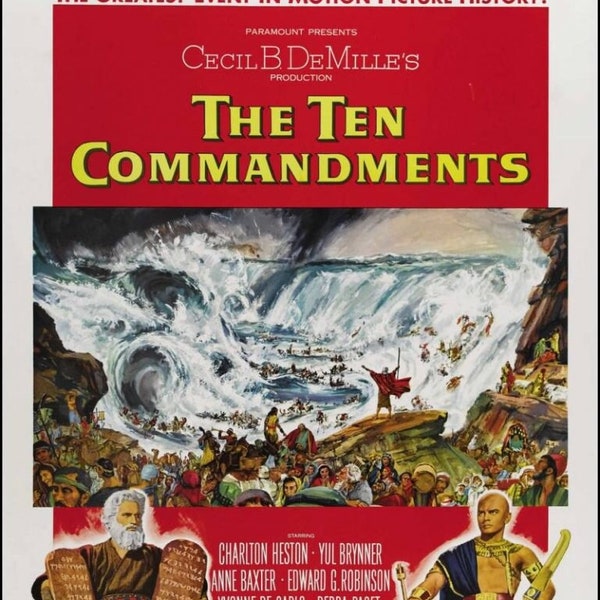 Ten Commandments Charlton Heston Movie Poster Framing Print Wall Decor