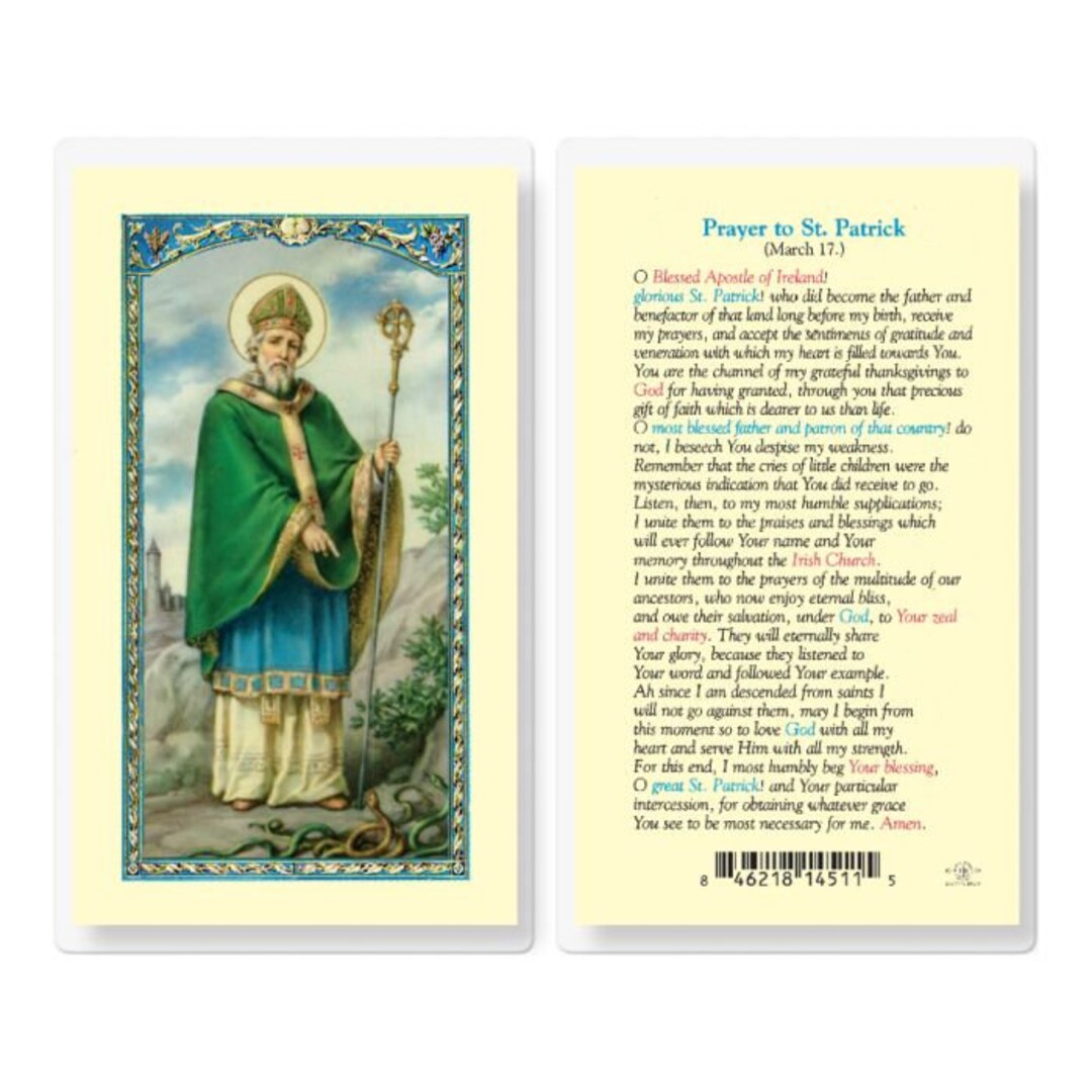 Prayer to Saint Patrick Holy Cards Laminated Set of 25 Etsy
