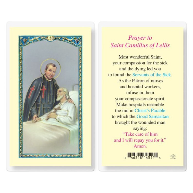 Prayer to Saint Camillus Holy Cards Laminated Set of 25 Etsy