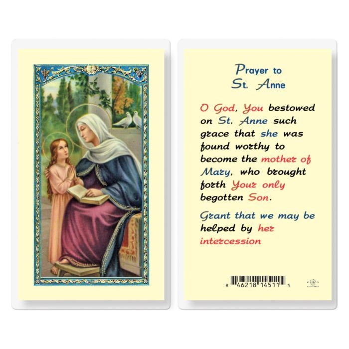 Prayer to Saint Anne Holy Cards Laminated Set of 25 Catholic Etsy
