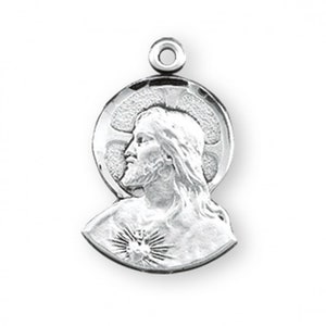 Scapular Sacred Heart of Jesus Profile Sterling Silver Medal Catholic ...