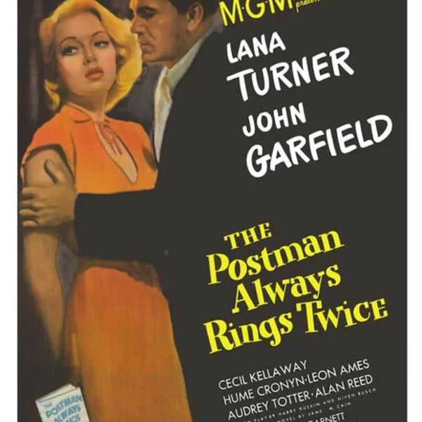 Postman Always Rings Twice Lana Turner John Garfield Movie Poster Framing Print Classic Wall Decor