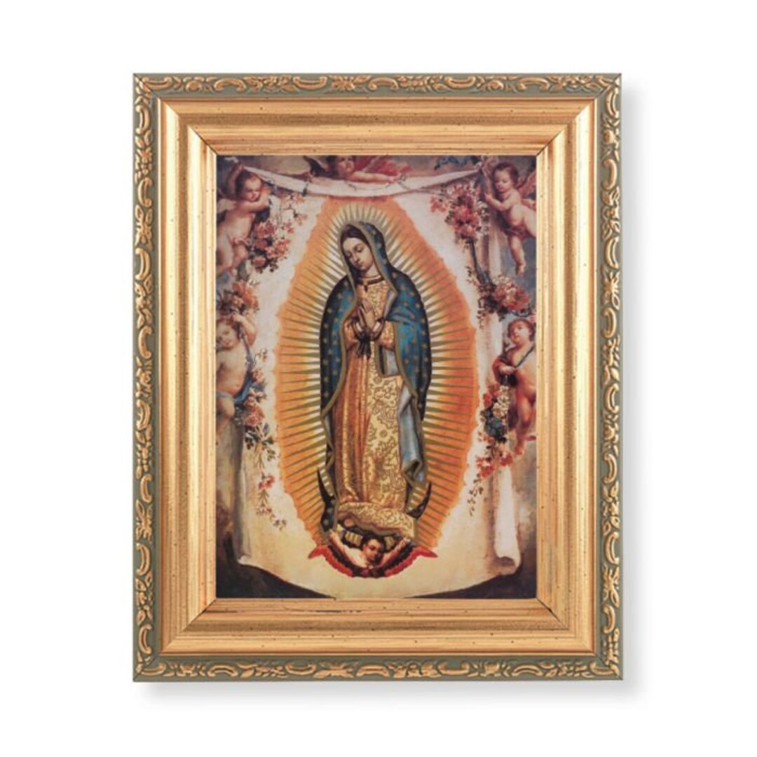 Our Lady of Guadalupe Print With 5 1/2 X 7 Antique Gold Frame Catholic ...