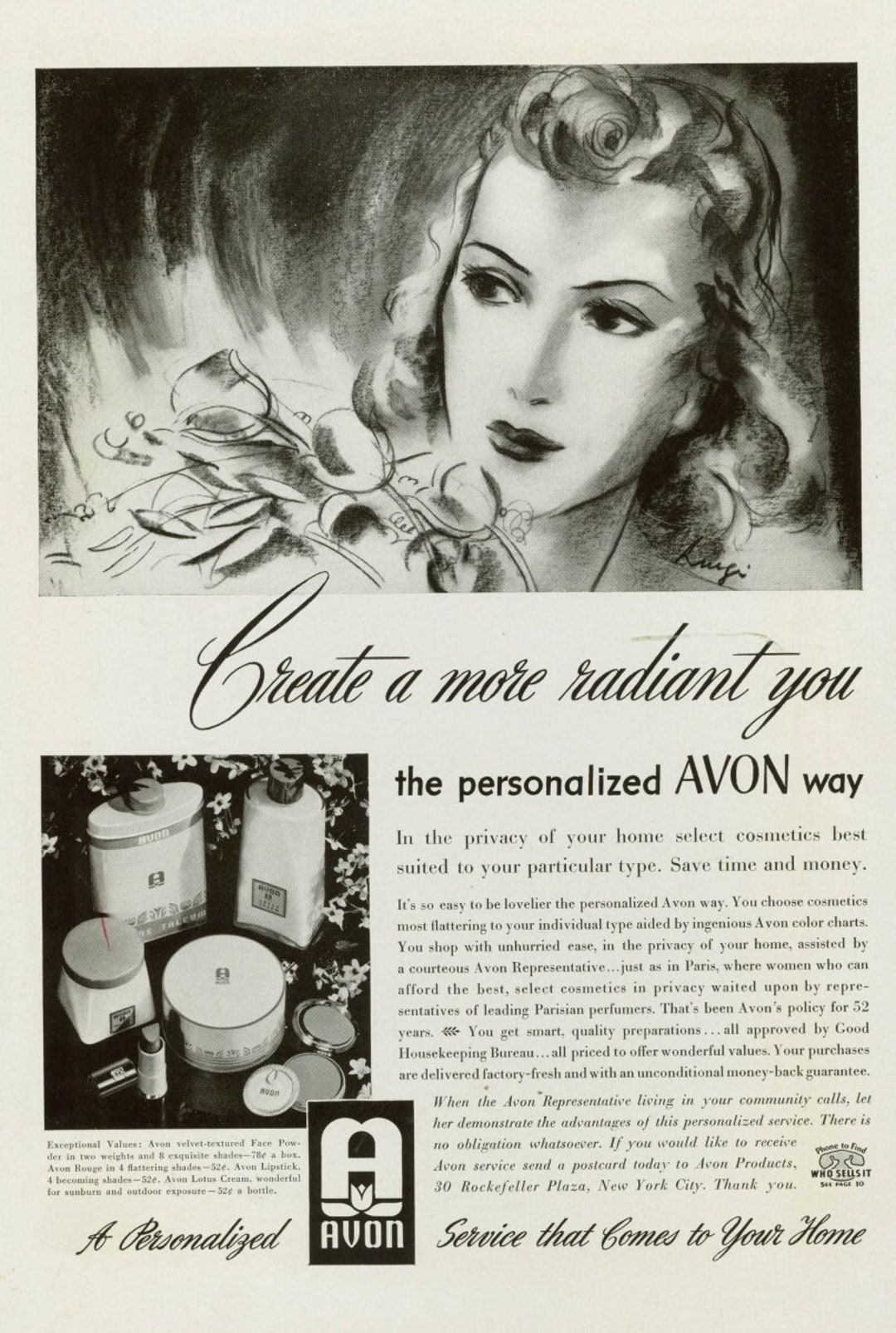 Vintage Avon Cosmetics Makeup Ad Framing Reproduction Print Wall Decor