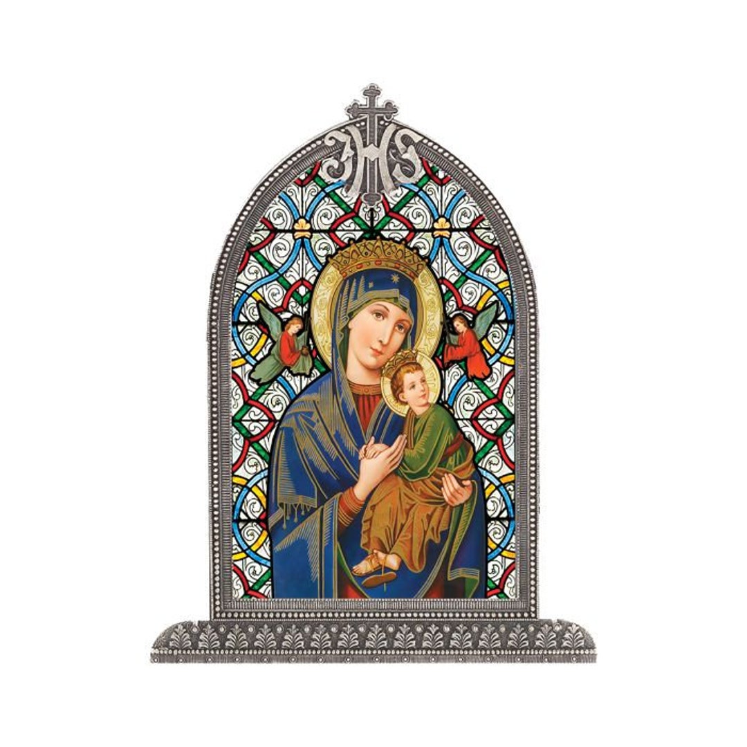 Our Lady of Perpetual Help Silver Arch Framed Liturgical Glass - Etsy