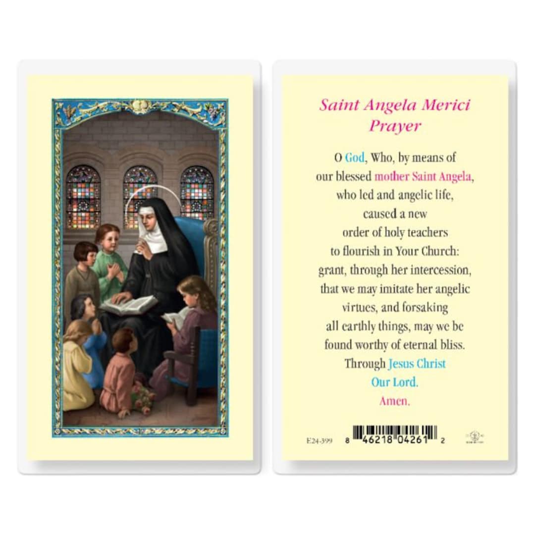 Saint Angela Merici Holy Cards Laminated Set of 25 Catholic Gifts Etsy
