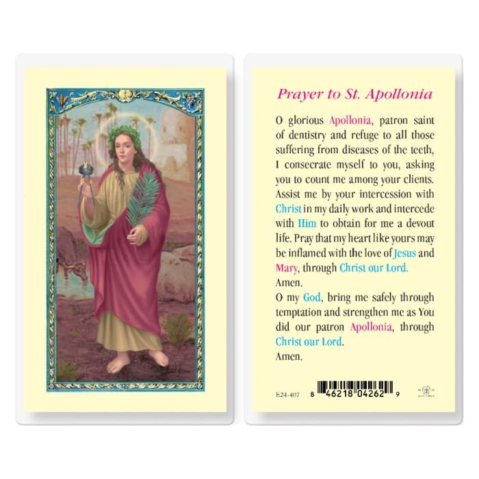 Prayer to Saint Apollonia Holy Cards Laminated Set of 25 Etsy