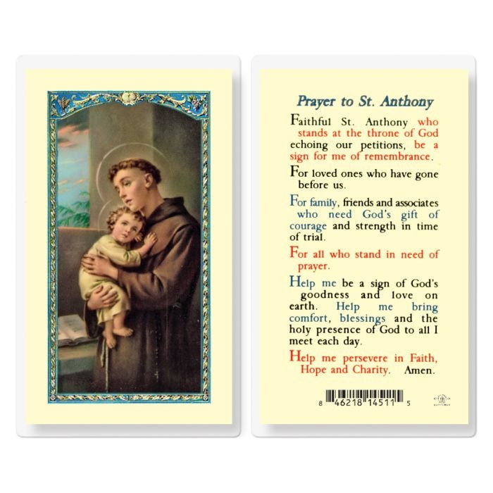 Prayer to Saint Anthony Holy Cards Laminated Set of 25 Catholic Gifts Etsy