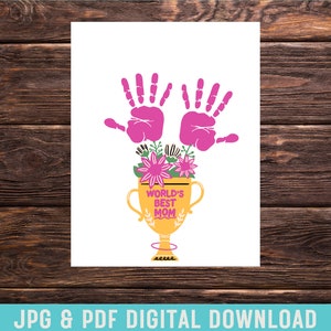 Trofeo a la mejor mamá del mundo DIY Tarjeta del día de la madre Regalo de bricolaje para mamá de niños Manualidades de niños Escuela dominical Recuerdo de mamá Arte del día de la madre Manualidades DIY