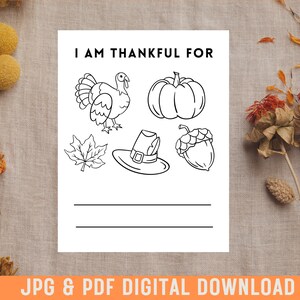 Happy Thanksgiving Thankful Turkey Pumpkin Fall Craft Easy DIY Thanksgiving Homeschool Toddler Keepsake Thanksgiving Coloring Activity